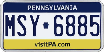 PA license plate MSY6885