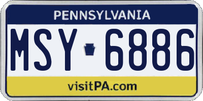 PA license plate MSY6886