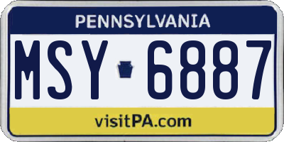 PA license plate MSY6887