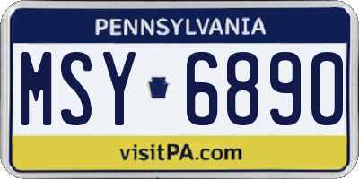 PA license plate MSY6890