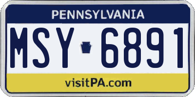 PA license plate MSY6891
