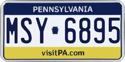 PA license plate MSY6895