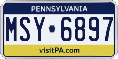 PA license plate MSY6897