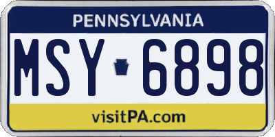 PA license plate MSY6898