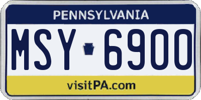 PA license plate MSY6900