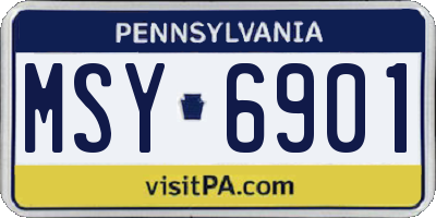 PA license plate MSY6901