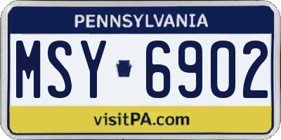 PA license plate MSY6902
