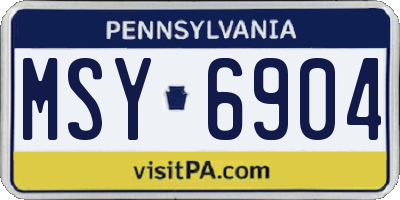 PA license plate MSY6904