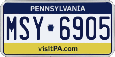 PA license plate MSY6905