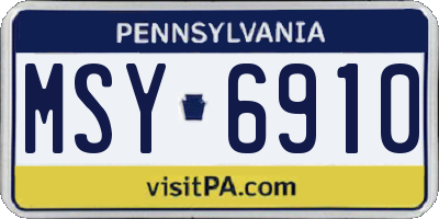 PA license plate MSY6910