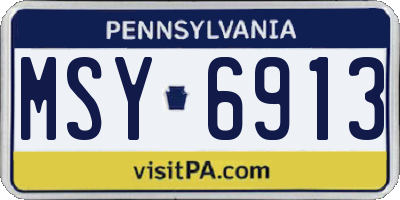 PA license plate MSY6913