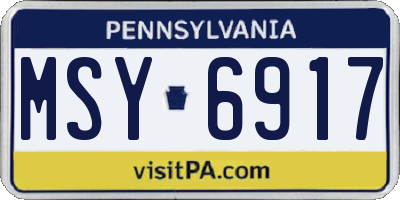 PA license plate MSY6917