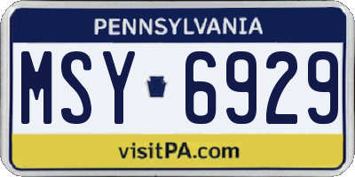 PA license plate MSY6929