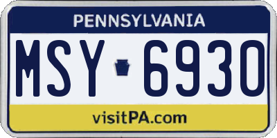 PA license plate MSY6930
