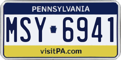 PA license plate MSY6941