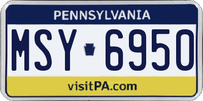 PA license plate MSY6950
