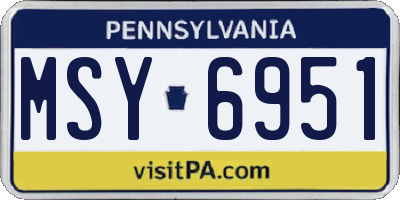 PA license plate MSY6951