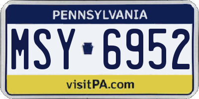 PA license plate MSY6952