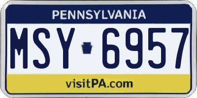 PA license plate MSY6957