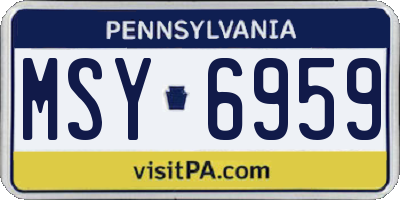 PA license plate MSY6959