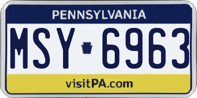 PA license plate MSY6963