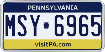 PA license plate MSY6965