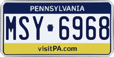 PA license plate MSY6968