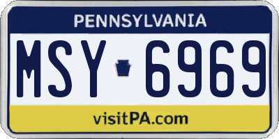 PA license plate MSY6969