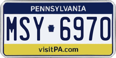 PA license plate MSY6970