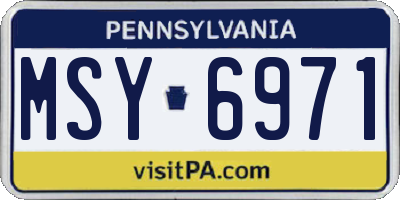 PA license plate MSY6971