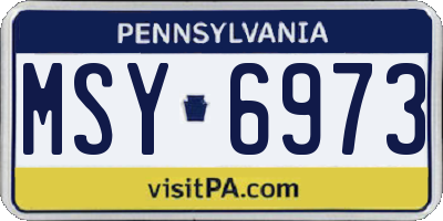 PA license plate MSY6973