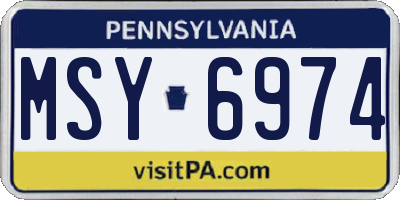PA license plate MSY6974