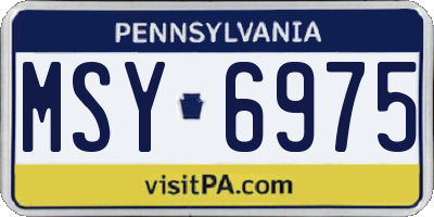 PA license plate MSY6975