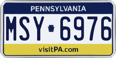 PA license plate MSY6976