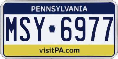 PA license plate MSY6977