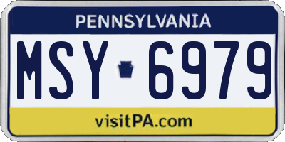 PA license plate MSY6979