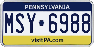 PA license plate MSY6988