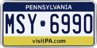 PA license plate MSY6990