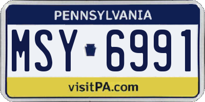 PA license plate MSY6991