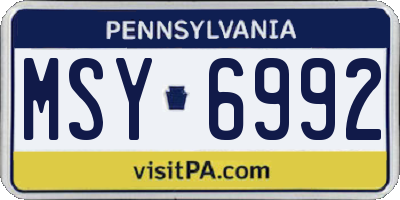 PA license plate MSY6992