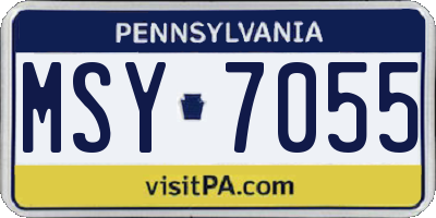 PA license plate MSY7055
