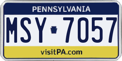 PA license plate MSY7057