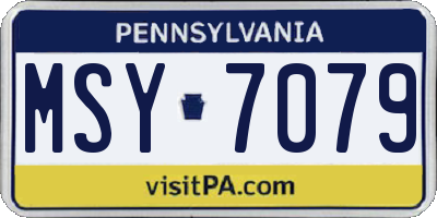 PA license plate MSY7079
