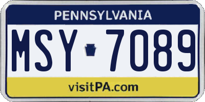 PA license plate MSY7089