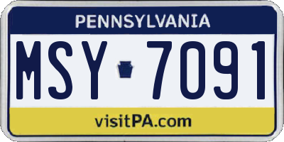 PA license plate MSY7091