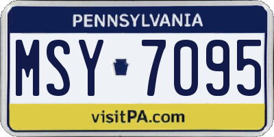 PA license plate MSY7095