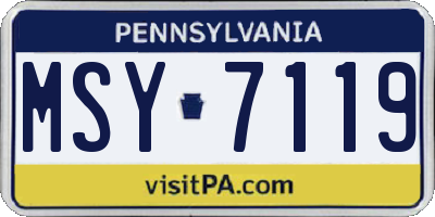 PA license plate MSY7119