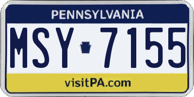 PA license plate MSY7155