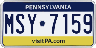 PA license plate MSY7159