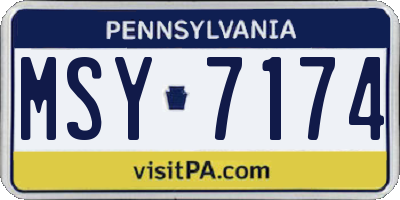 PA license plate MSY7174
